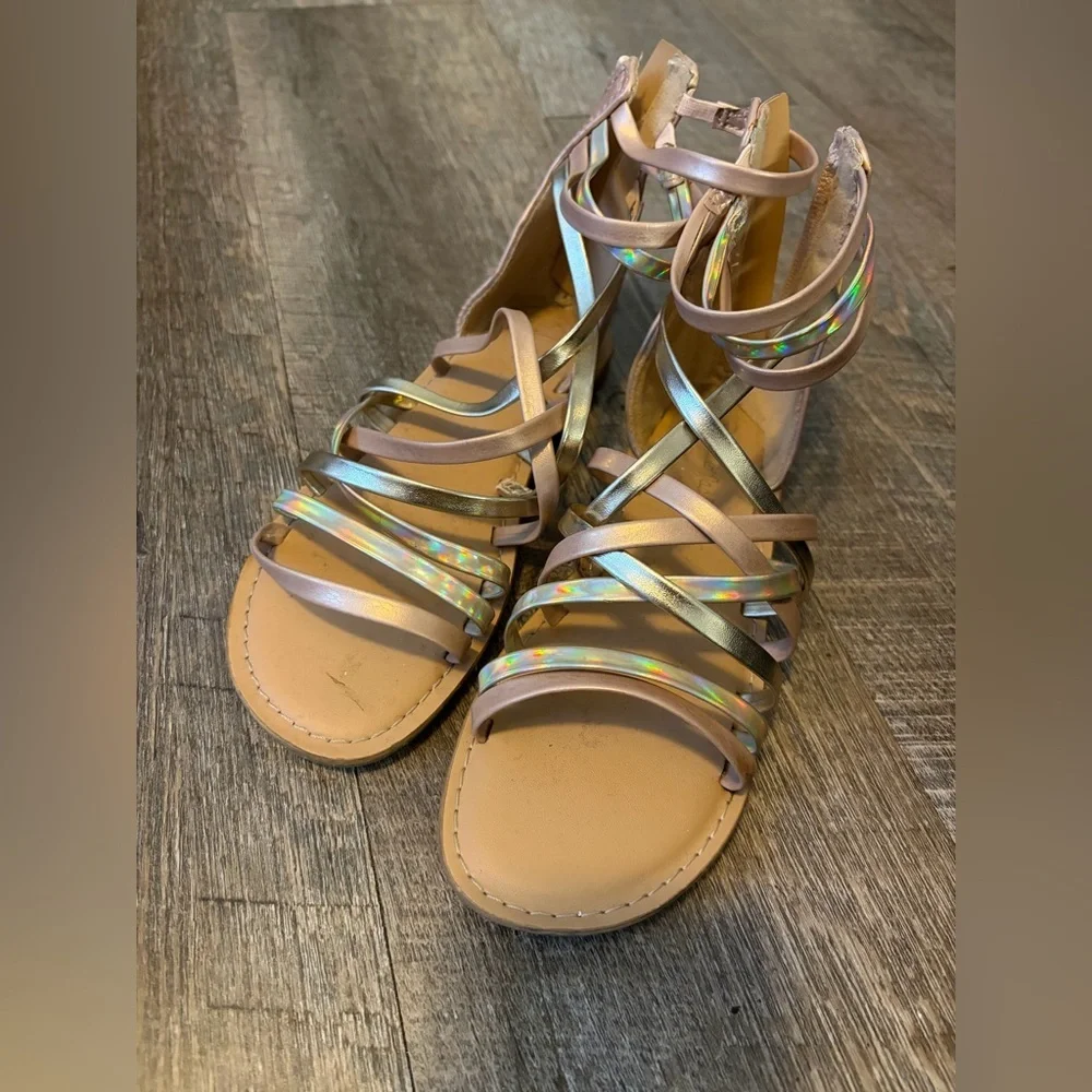 Cat & Jack Girls Strappy Gladiator Sandals Size 13c